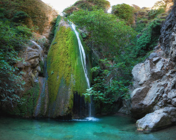 Famous waterfall in Richtis gorge (Lasithi, east Crete, Greece).
