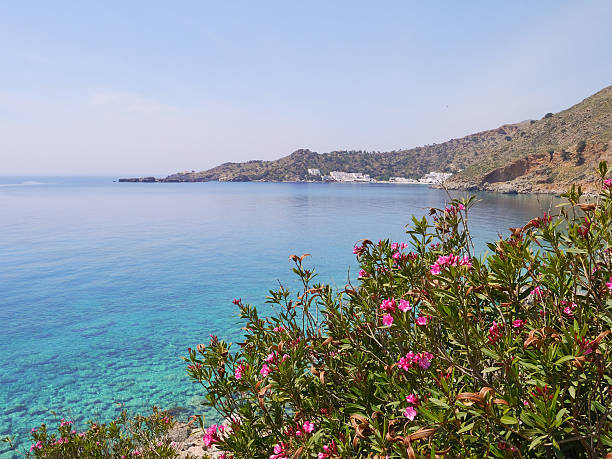 View to the Loutro village from road to Sweetwater beach